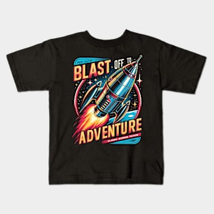 Blast off to Adventure - Retro Kids T-Shirt